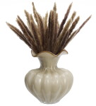 MADAM STOLTZ Skleněná váza Cream/Caramel, krémová barva, sklo