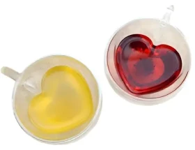 Extralink Home Hrnek ve tvaru srdce / Hrnek s dvojitou stěnou / 250 ml / borosilikátové sklo / -20 až 150 °C