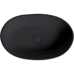 CERANO - Umyvadlo z litého mramoru Persea - na desku - černá matná - 50x32 CER-WB23B