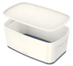 Leitz MyBox bílo-šedá / Úložný box s víkem / velikost S / ABS plast / voděodolný / 318 × 191 × 128 mm (52291001)