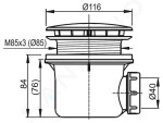 RAVAK - Odtokové systémy Vaničkový sifon Standard 90 X01314