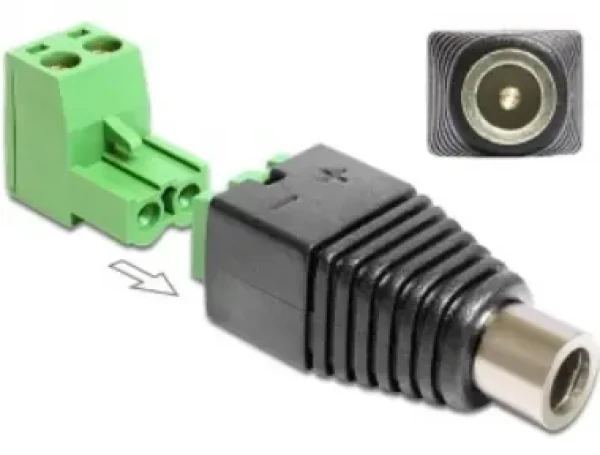 Delock adaptér DC 2.1 x 5.5 mm samice na svorkovnici 2 piny 2-části (65423)