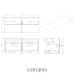 CERANO - Koupelnová skříňka Velora - bílá matná, úchytka chrom + deska z lit. mramoru Elanys - 12 mm - bílá matná - 120x54,2x46,5 CER-679411