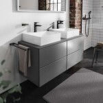 HANSGROHE - Xevolos E Deska pod umyvadlo, 137x55 cm, 2 výřezy, matná šedá 54207760