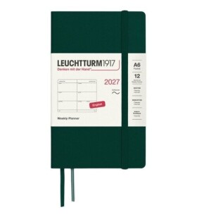 Týdenní plánovač Forest Green, Pocket A6 2027, Softcover, anglicky