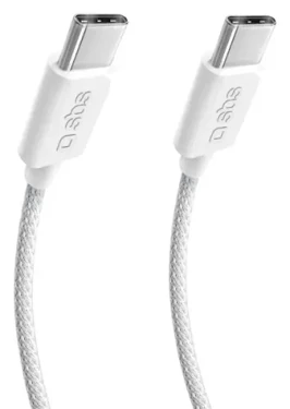 SBS bílá / Nabíjecí a datový kabel / USB-C/USB-C / opletený / PD 240W