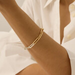 ELENYS Duo Chain – pozlacený náramek 18K žluté zlato Délka náramku: 18,5 cm