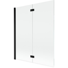 MEXEN - MIST vanová zástěna 140x150 cm 6mm 2-s, černá, čirá, levá 8A9-140-002-70-00-L