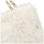 Módní dámská plyšová kabelka do ruky Lilith, krémová