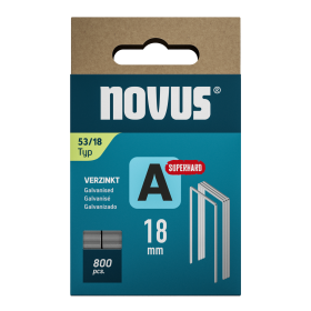 Novus tenké, drátové sponky typ A, 53 F/18 mm, Super Hard, 800 ks