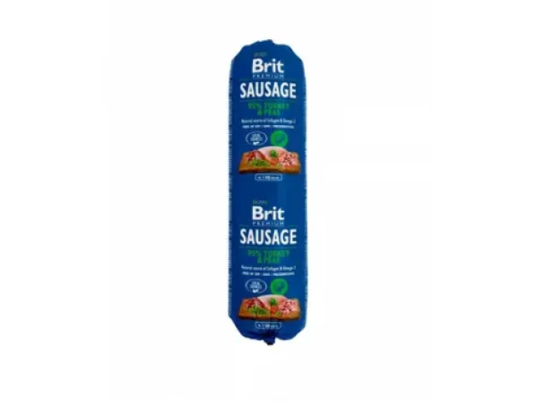 Brit Sausage Turkey Pea 800g / Salám pro psy (8595602525966)
