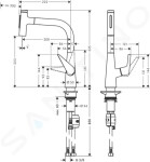 HANSGROHE - Talis Select M51 Dřezová baterie s výsuvnou sprškou, vzhled nerezu 72824800