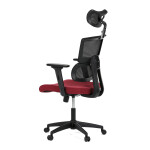 Kancelářská židle, potah bordó látka a černá síťovina MESH, houpací mech.