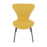 Židle jídelní, žlutá látka, nohy černý kov