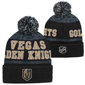 Outerstuff Dětská zimní čepice Vegas Golden Knights NHL Puck Pattern Cuffed Pom