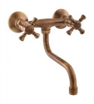 RAV Slezák - MORAVA RETRO - Umyvadlová/dřezová baterie, Stará mosaz (Bronz), 150 mm MK301.5/21SM