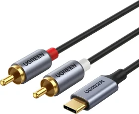 UGREEN USB-C - RCA šedá / Audio kabel / cinch / 1,5 m (UGR1184BLK)