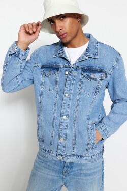 Trendyol modrá džínová bunda regular fit