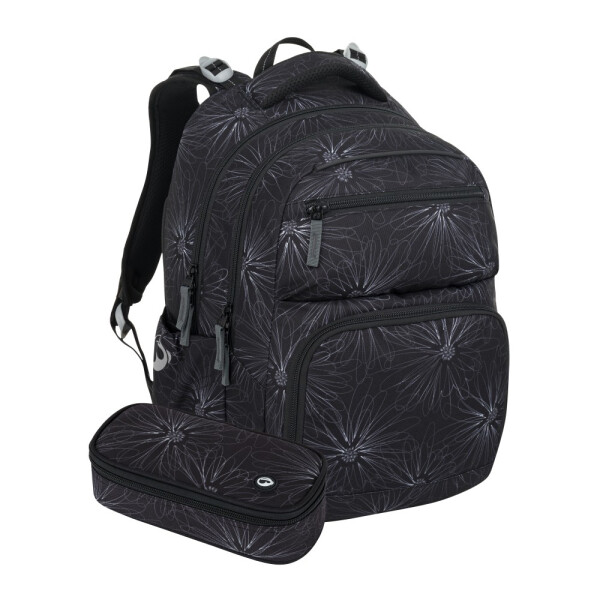 Bagmaster ZIPSTER 25 A studentský set – černý s bílými květy Černá 30 l 191813