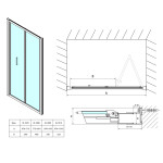 POLYSAN - EASY LINE sprchové dveře skládací 900, čiré sklo EL1990