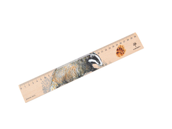Dřevěné pravítko 30 cm jezevec lesní