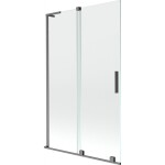 MEXEN/S - Velar L dvoukřídlá posuvná vanová zástěna 110 x 150, transparent, grafit kartáčovaná 896-110-003-01-66