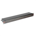 Intellinet 24-Port Cat6a Patchpanel geschirmt 1HE Kabeleinführung 90° abgewinkelt schwarz 24 portů patch panel 483 mm (1