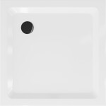 MEXEN/S - Flat sprchová vanička čtvercová slim 80 x 80, bílá + černý sifon 40108080B