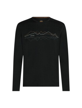 Pánské merino triko s dlouhým rukávem ICEBREAKER Mens 200 Oasis LS Crewe Icebreaker, Black velikost: S