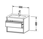 DURAVIT - Ketho Umyvadlová skříňka 48x60x48 cm, 2 zásuvky, lesklá bílá KT642802222