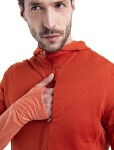 ICEBREAKER Mens Merino 200 Realfleece™ Descender LS Zip Hoodie, Molten/Ember/Cb velikost: M