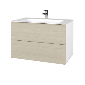 Dřevojas - Koupelnová skříňka VARIANTE SZZ2 80 pro umyvadlo Finion - N01 Bílá lesk / D04 Dub 268749