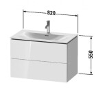 DURAVIT - L-Cube Umyvadlová skříňka 55x82x48 cm, 2 zásuvky, lesklá bílá LC630702222