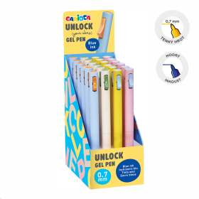 Carioca gelový roller - Unlock, 24 ks, modrá náplň, displej - 24ks