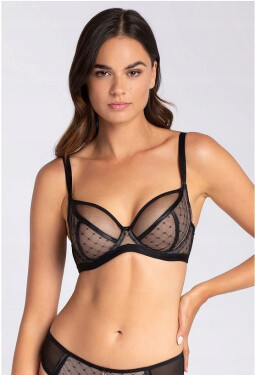 Dámská podprsenka NANCY 01 Černá s béžovou - Gatta černá s tělovou 75D