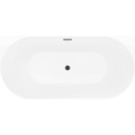 MEXEN/S - Oval Sim volně stojící vana nástěnná 170 x 80, bílá/šedá, sifon a přepad černá 52661708062-70