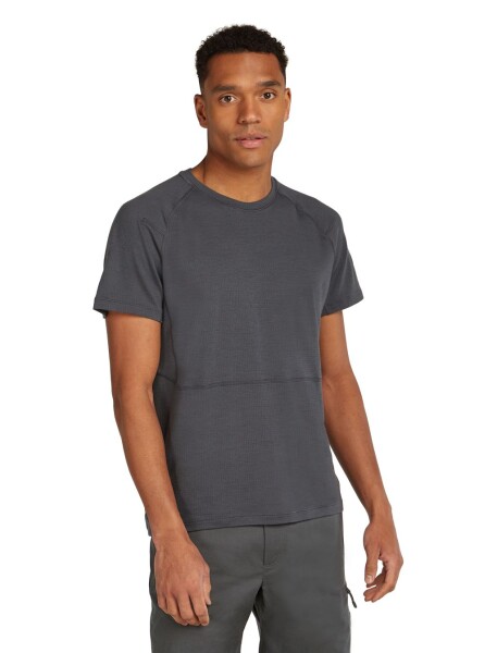Pánské merino tričko s krátkým rukávem ICEBREAKER Mens 200 Waffle Elevation SS Tee, Obsidian velikost: S