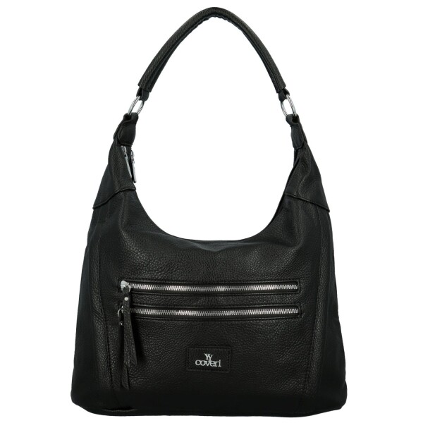 Módní dámská koženková kabelka na rameno Coveri Luiza, černá