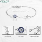 Stříbrný náramek Evil Eye, stříbro 925/1000, amulet Nazar a kříž, Stříbrná Nastavitelná