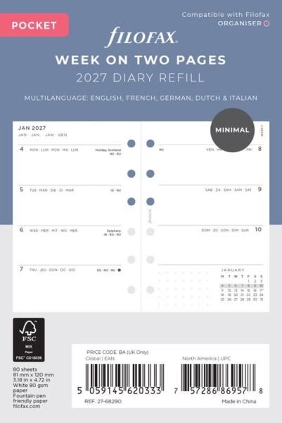 Diářový set Minimal 2027, Kapesní