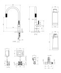 OMNIRES - SWITCH dřezová baterie se sadou filtru D1, zlatá SW9057-FD1GL