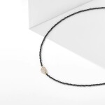 Choker náhrdelník Angela, spinel, pozlacené srdce se zirkony, Černá 37 cm + 6 cm (prodloužení)