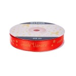 Orion Vánoční stuha červená Veselé Vánoce 15 mm x 25 m (1 ks)