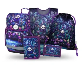 BAAGL SET 5 Ergo Jungle Panda: aktovka, penál, sáček, zástěra, peněženka (A-36511)