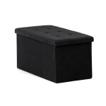Taburet s úložným prostorem, černá manšestrová látka