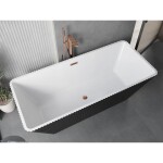 MEXEN/S - Tava volně stojící vana reliéf 170 x 75, bílá/černá, sifon a přepad růžové zlato 52851707575-60