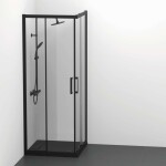 IDEAL STANDARD - Connect 2 Posuvné sprchové dveře, dvoudílné, 90 cm, černá/čiré sklo K9261V3