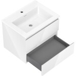 MEXEN/S - Orio koupelnová skříňka 60 cm s umyvadlem Otis, 2 zásuvky, bílá lesk 91A10-06047-2-BFF00-W18M00