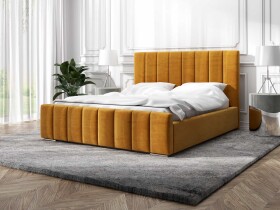 FRONTI Postel MODEL 12 180x200 hořčicová - MAGIC VELVET 2288