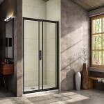 H K - Luxusní posuvné sprchové dveře ALTO BLACK 106- 110x195cm L/P se Soft close zavíráním SE-ALTOBLACK110SET